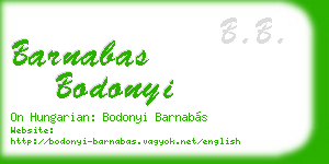 barnabas bodonyi business card